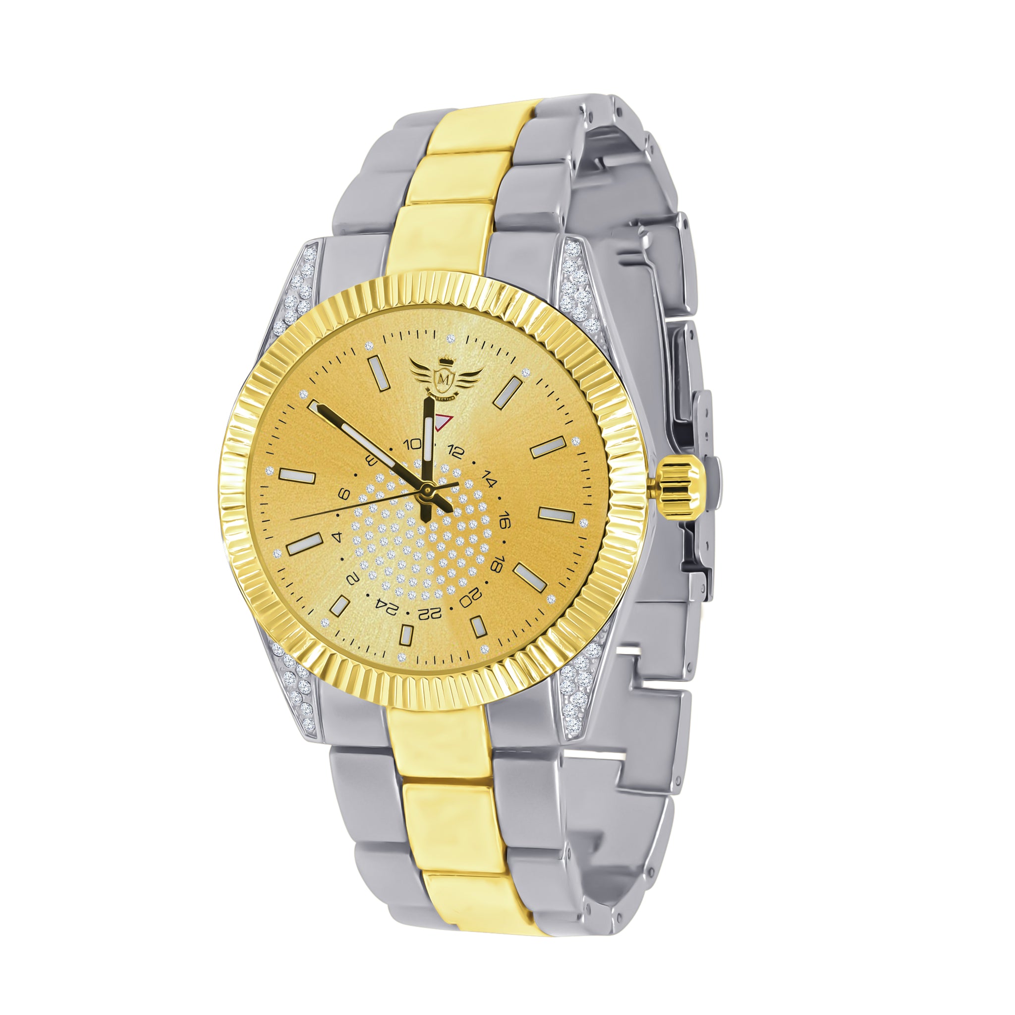 RIDER HIP HOP WATCH I 5630442 featuring a bling metal band, discernible dial with hour markers, and a stylish design suitable for any occasion.